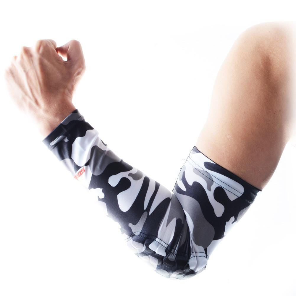 Camouflage Grey Anti-Slip Arm Sleeve with Padding - Perfect for Basketball, Cycling & Outdoor Sports Protection