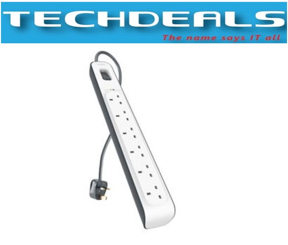 Belkin BSV603af2M 6-Outlet Surge Protector Power Strip with 2M/6.5ft Cord - Ideal for Home Office, Gaming Setup & Electronics Protection