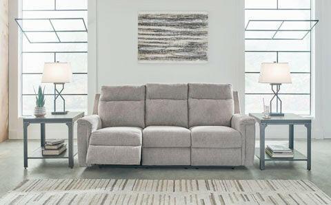 Barnsana Ash Power Reclining Sofa with USB Charging Ports - Modern 3-Seater Leather Recliner Couch for Living Room, Home Theater & Family Room Relaxation
