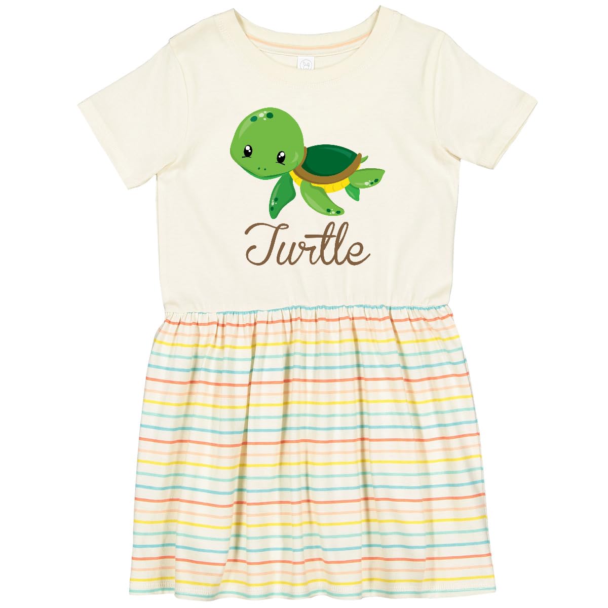 Inktastic Little Turtle Toddler Dress - Cute Baby Girl Outfit for Playtime, Beach & Birthday Parties | Soft Cotton Comfort for Everyday Wear