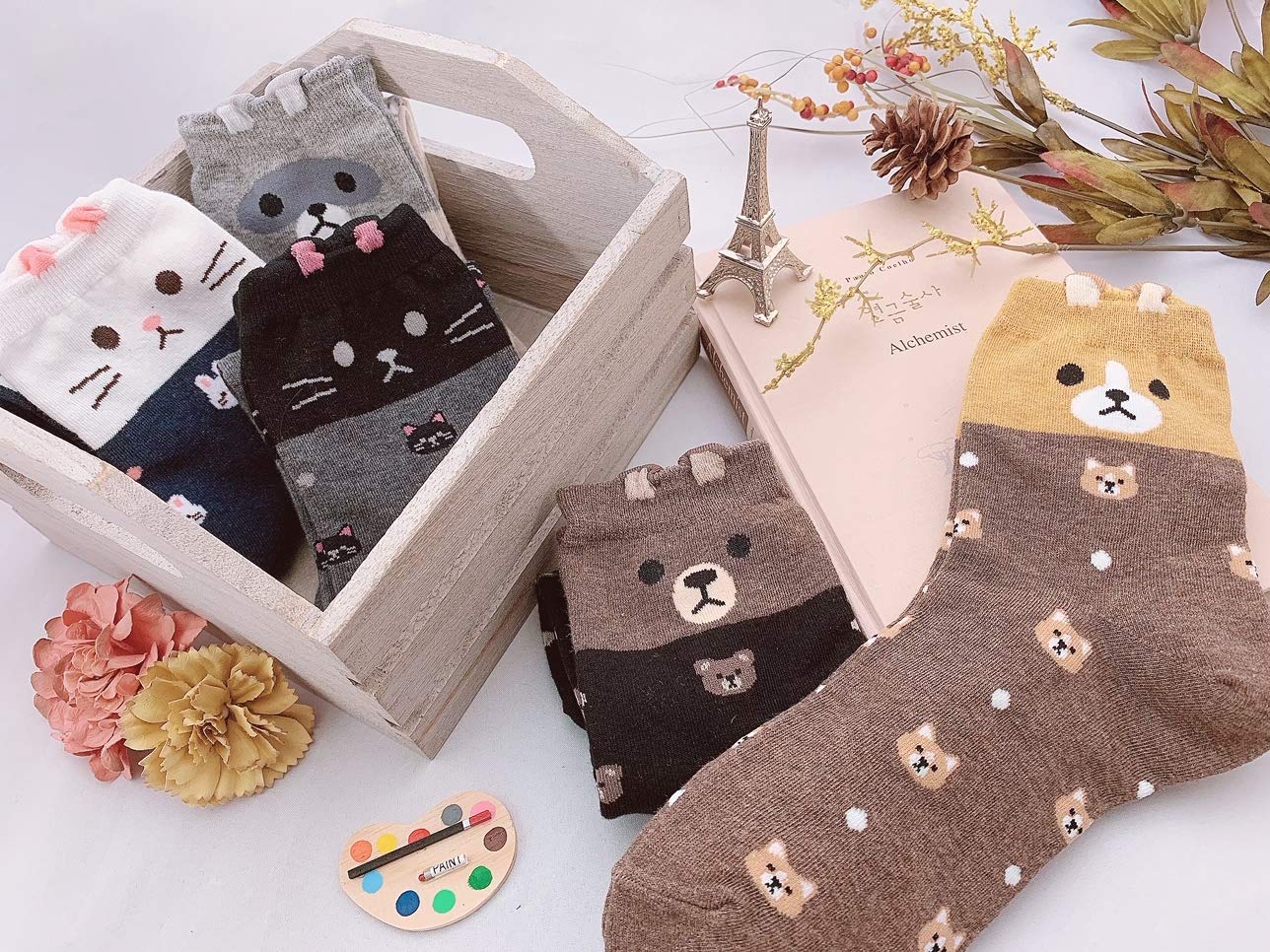 Cute Animal Print Crew Socks for Women and Teen Girls - Soft, Comfortable & Fun Socks - Perfect Gift for Birthday, Christmas & Everyday Wear