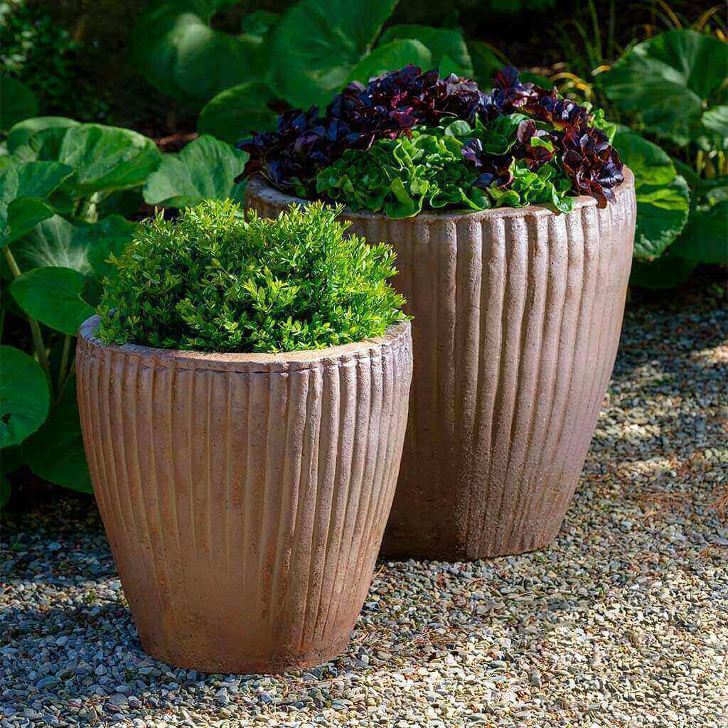 Campania International Han Planter Set of 2 - Natural Rustic Flower Pots for Indoor & Outdoor Plants - Perfect for Home Garden, Patio Decor and Gift Giving