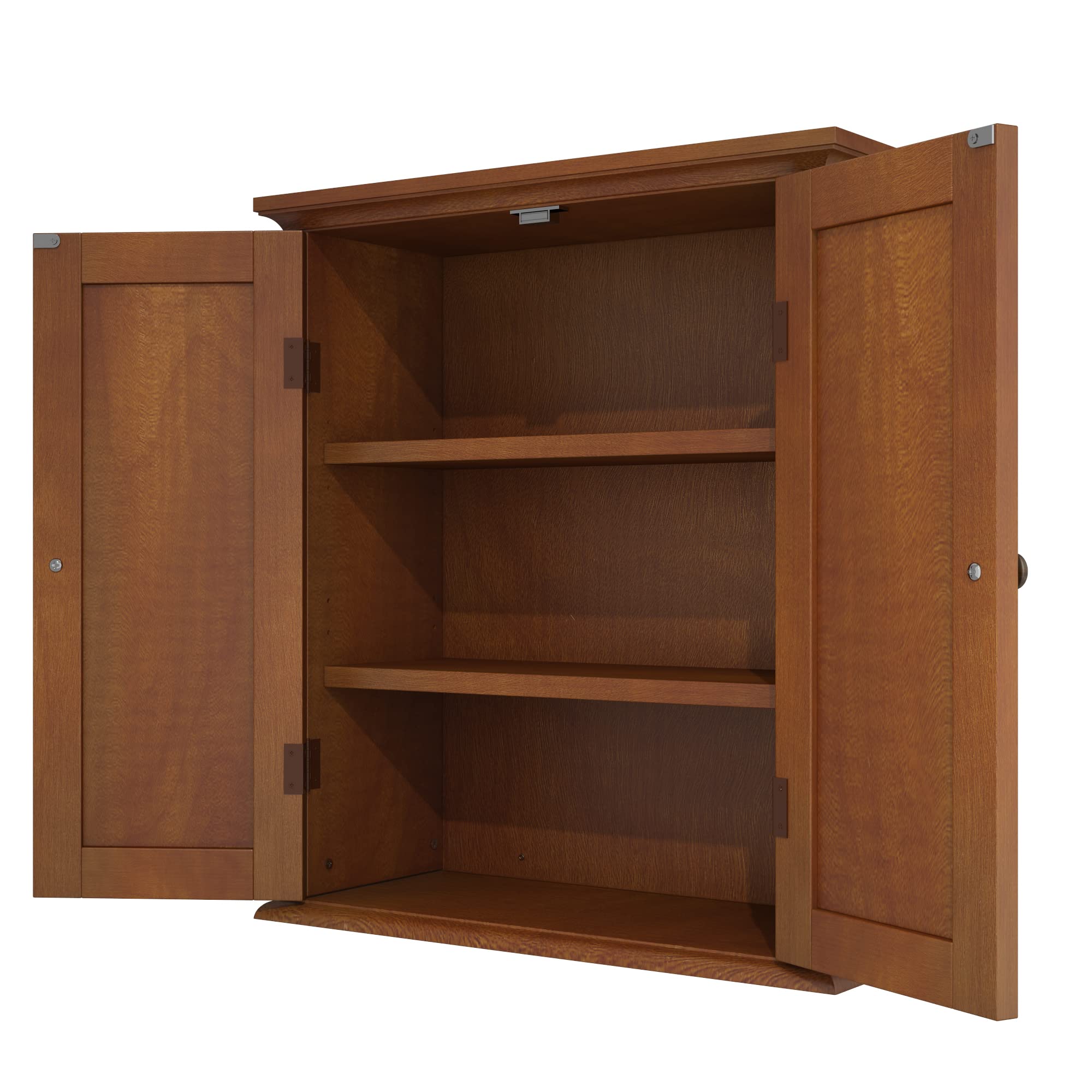 ChooChoo Rustic Bathroom Wall Cabinet - Over The Toilet Space Saving Storage with 2 Doors & Adjustable Shelves - Perfect for Small Bathrooms, Apartments & Vanity Organization