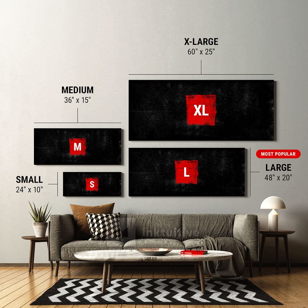Inktuitive Floral 100 Dollar Bill Canvas Wall Art | Motivational Money Decor for Bedroom, Living Room & Office | 48 x 20 Inches | Perfect for Home, Business & Gift Giving
