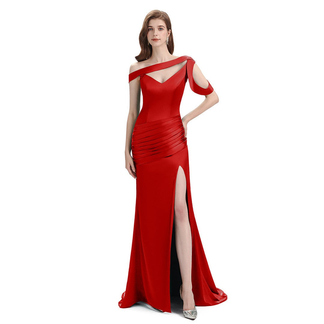 Exclusive Mismatched Red Mermaid Bridesmaid Dresses for Wedding Party - Elegant & Affordable Formal Gowns - Perfect for Beach, Church, and Reception Ceremonies (Style WG936)