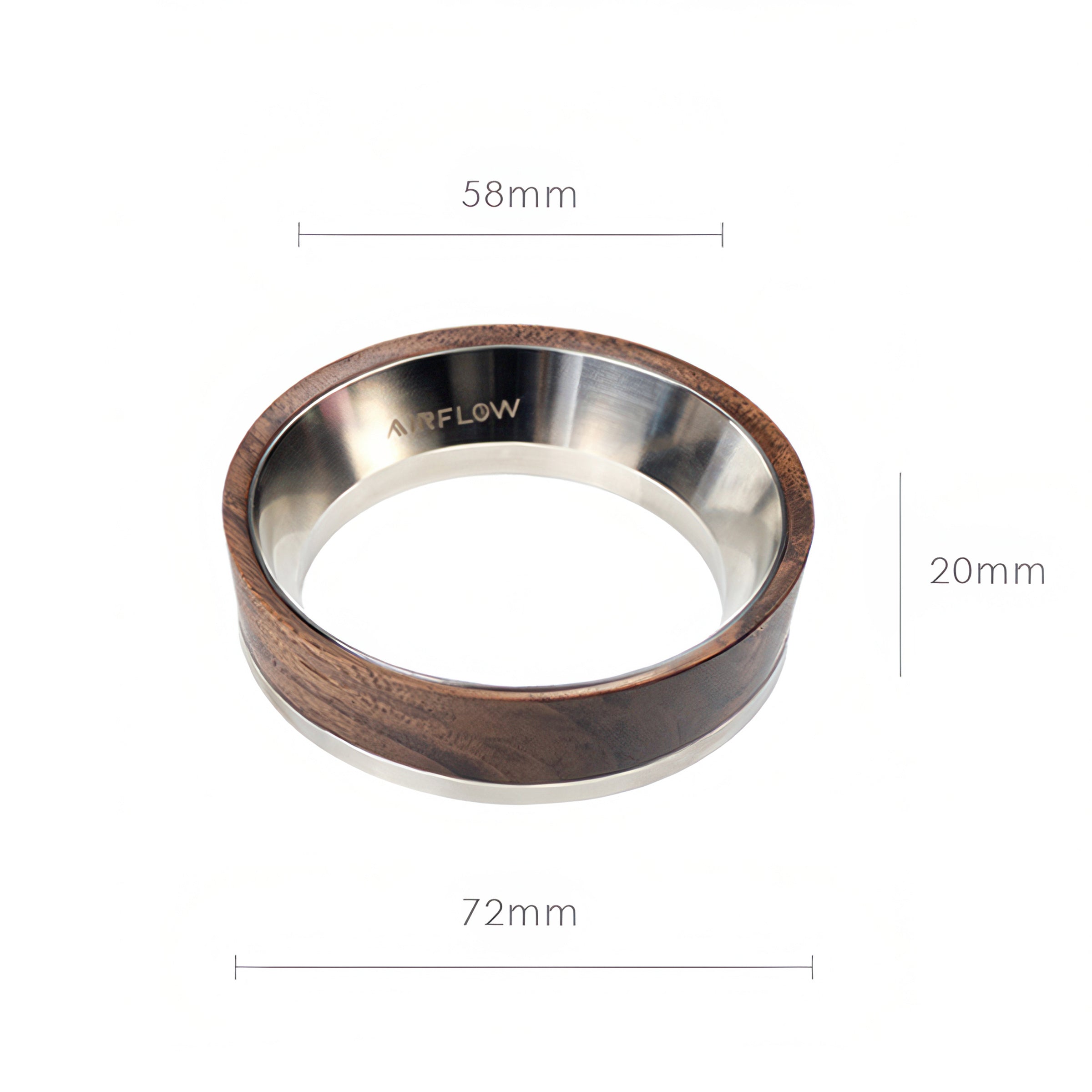 Premium 58mm Walnut Dosing Ring for Espresso - Perfect Coffee Grounds Distribution Tool for Baristas & Home Brewing