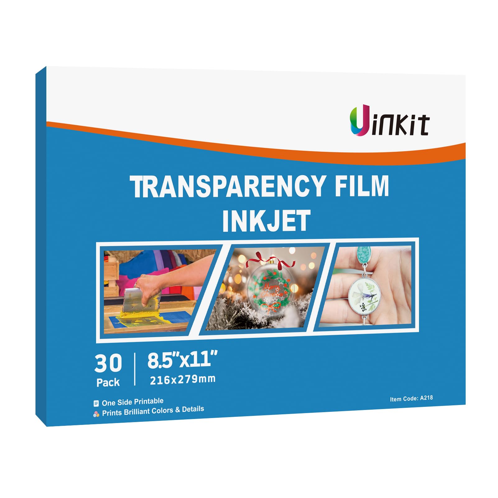 Uinkit 30-Pack Printable Transparency Film Sheets - 8.5x11 Inch Clear Acetate for Inkjet Printers, Overhead Projectors & DIY Crafts | Quick-Drying, High-Quality OHP Film for School Presentations, Office Meetings & Artistic Projects