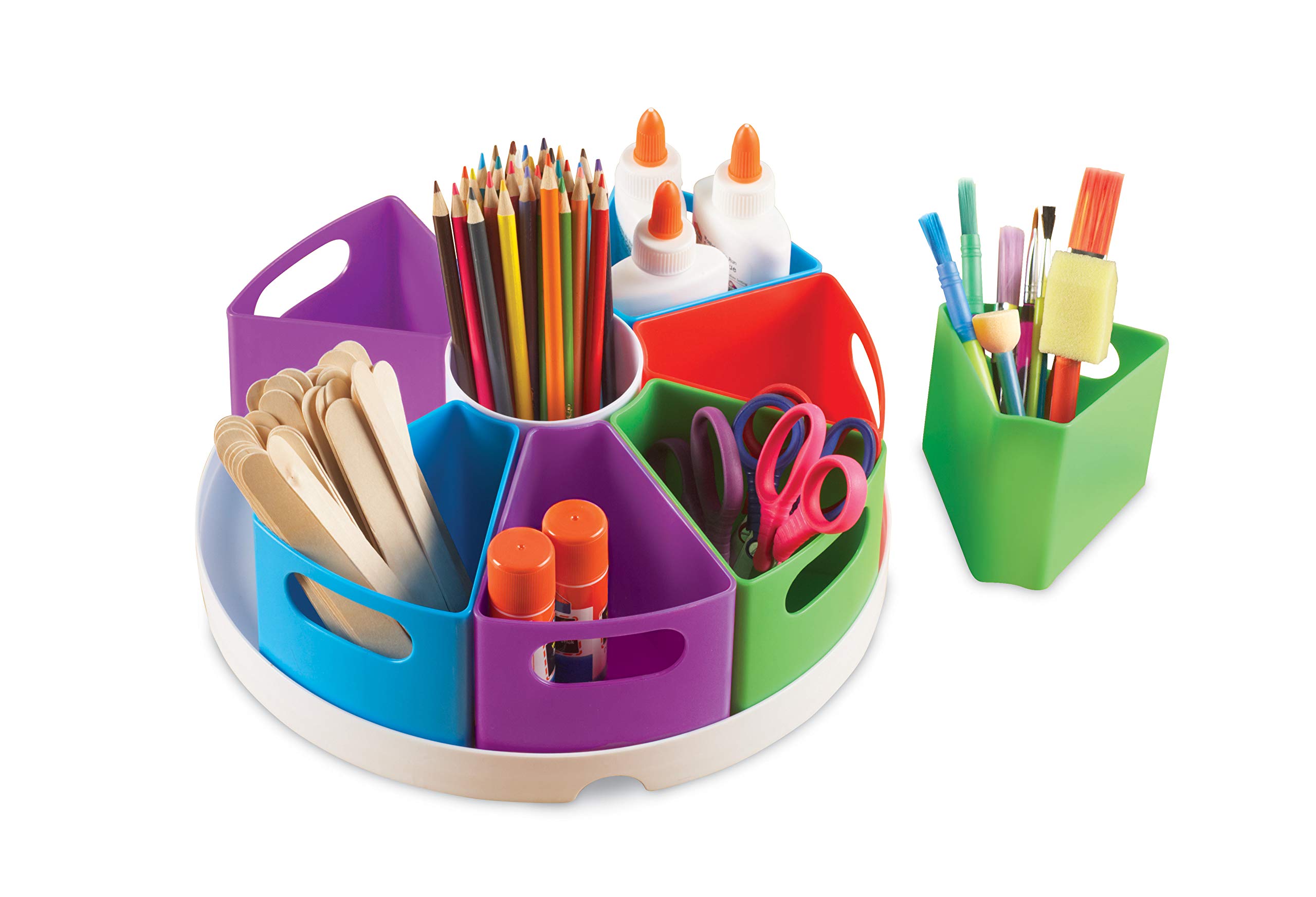 Learning Resources Create-a-Space Storage Center - 10-Piece Kids Desk Organizer Set for Art Supplies, Crayons & Homeschooling | Perfect for Classroom, Playroom & Home Organization