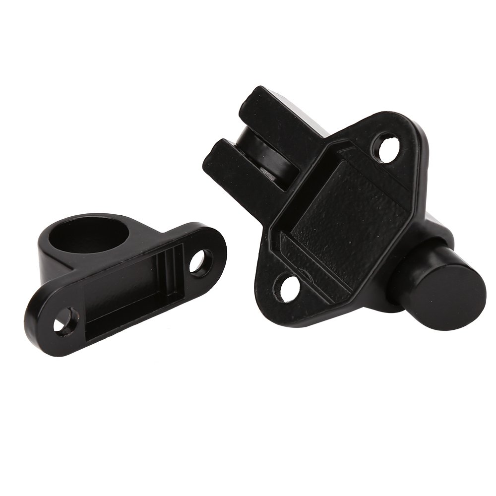 Premium Black Aluminum Alloy Automatic Window Security Lock - Spring Barrel Slide Bolt Latch for Windows & Cabinets - Child Safety, Home Security & Pet Protection