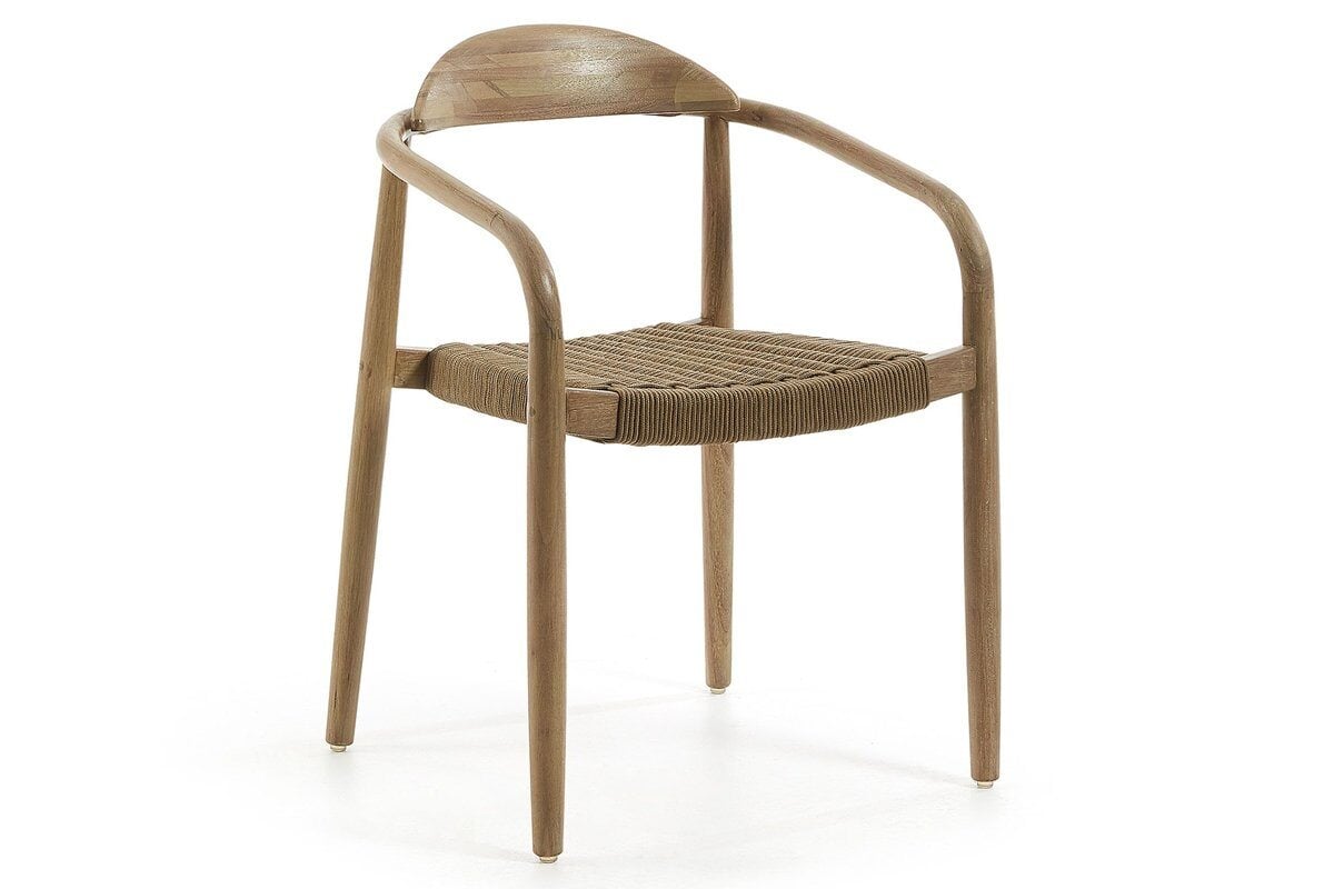 Como Glynis Casual Dining Wooden Rope Chair - Modern Farmhouse Style Accent Chair for Living Room, Bedroom, or Patio - Perfect for Relaxing and Entertaining Guests