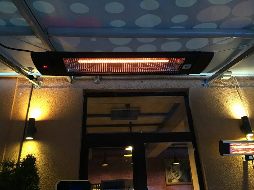 DR-238 Black Carbon Infrared Outdoor Heater - 1500W Wall/Ceiling Mount with Remote - Perfect for Restaurants, Patios, Backyards, Garages & Decks - Stay Warm During Outdoor Dining, Entertaining & Winter Gatherings