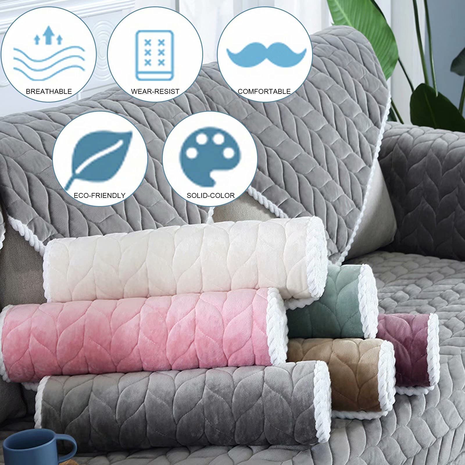 Non-Slip Bay Window Cushion 35×71 Inches - Beige Sofa Slipcover for Living Room, Sectional Couch Cover, Bedroom Floor Seating Pad, Tatami Mat - Perfect for Reading Nooks, Sunroom Relaxation & Cozy Home Decor