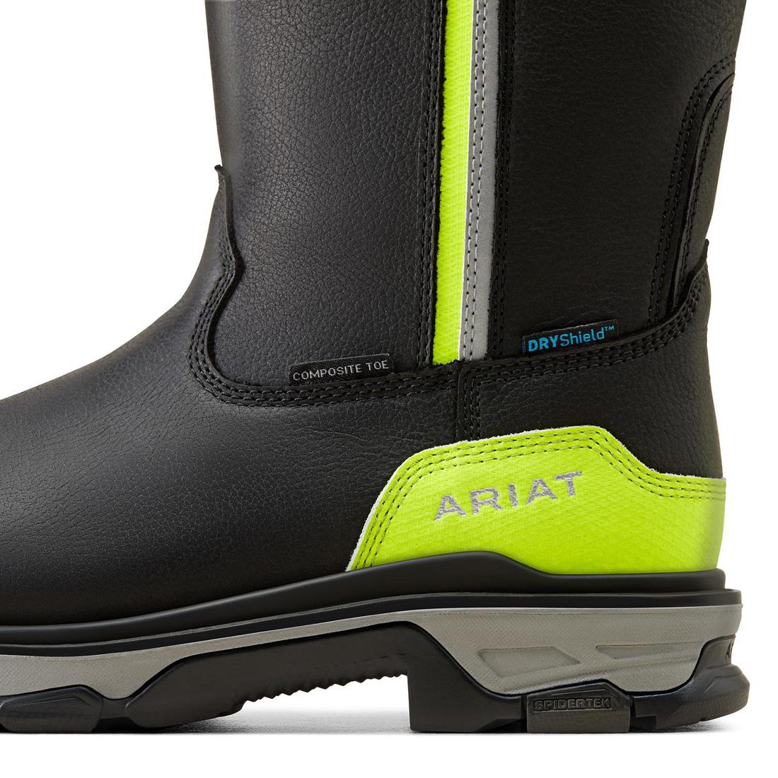 Intrepid Live Wire Composite Toe Waterproof Work Boots for Men - Black Safety Shoes for Construction, Warehouse & Outdoor Work