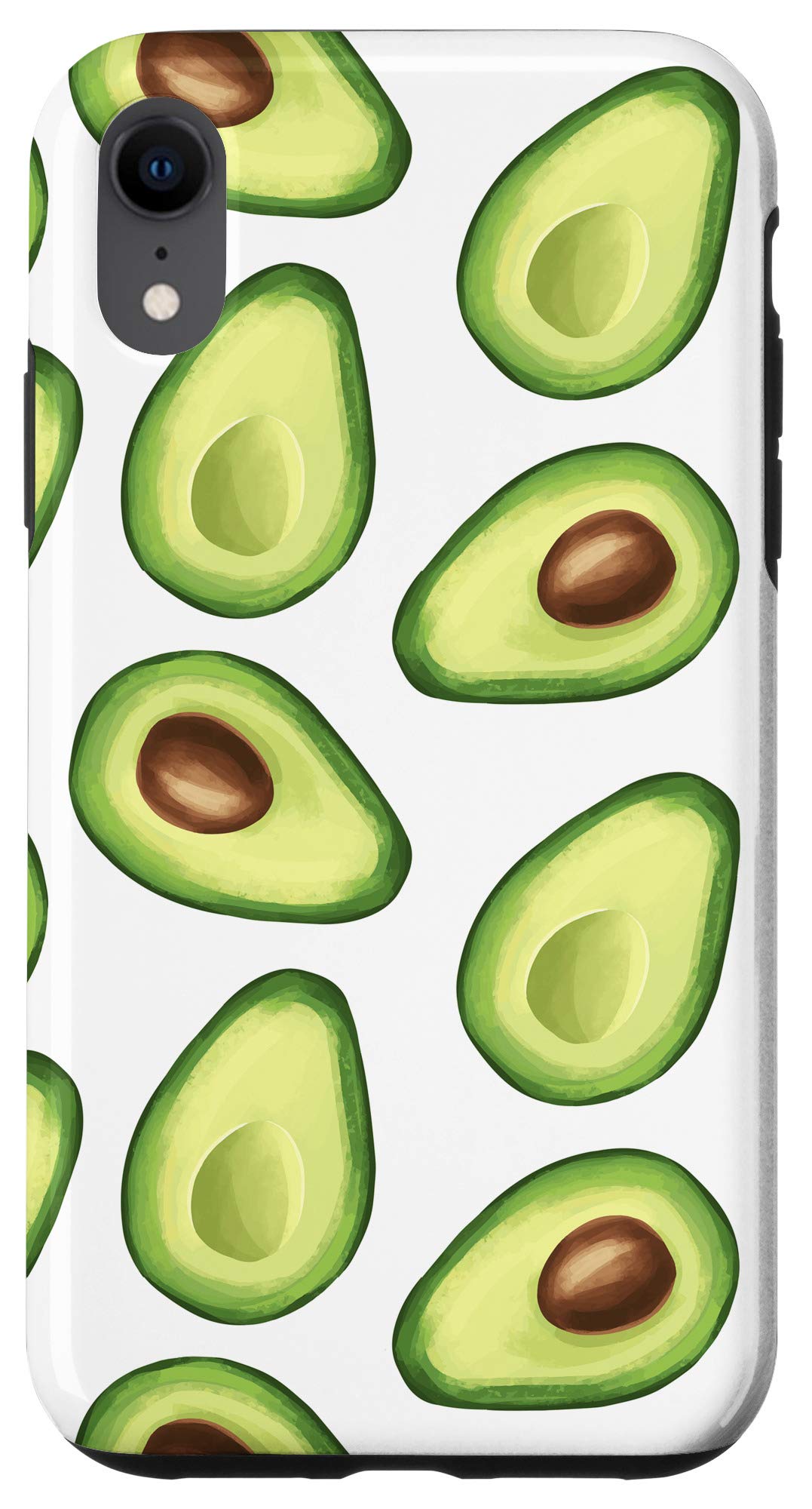 iPhone XR Avocado White and Green Phone Case - Durable Protective Cover for Everyday Use, Travel & Outdoor Activities