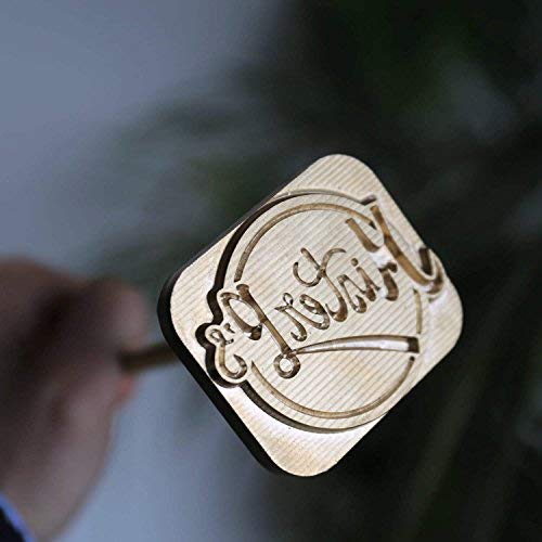 Custom Logo Wood Branding Iron Stamp for Leather & BBQ - 4x4 Woodworking Design with Handle - Perfect for Leather Crafting, Wood Burning & Meat Branding