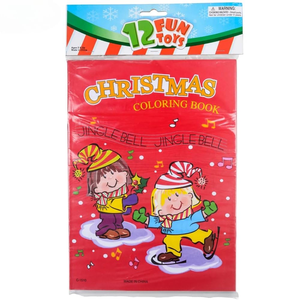 12 Pack Christmas Coloring Books for Kids & Adults - 6 Red & 6 Green Holiday Activity Books for Family Fun, Party Favors & Classroom Activities