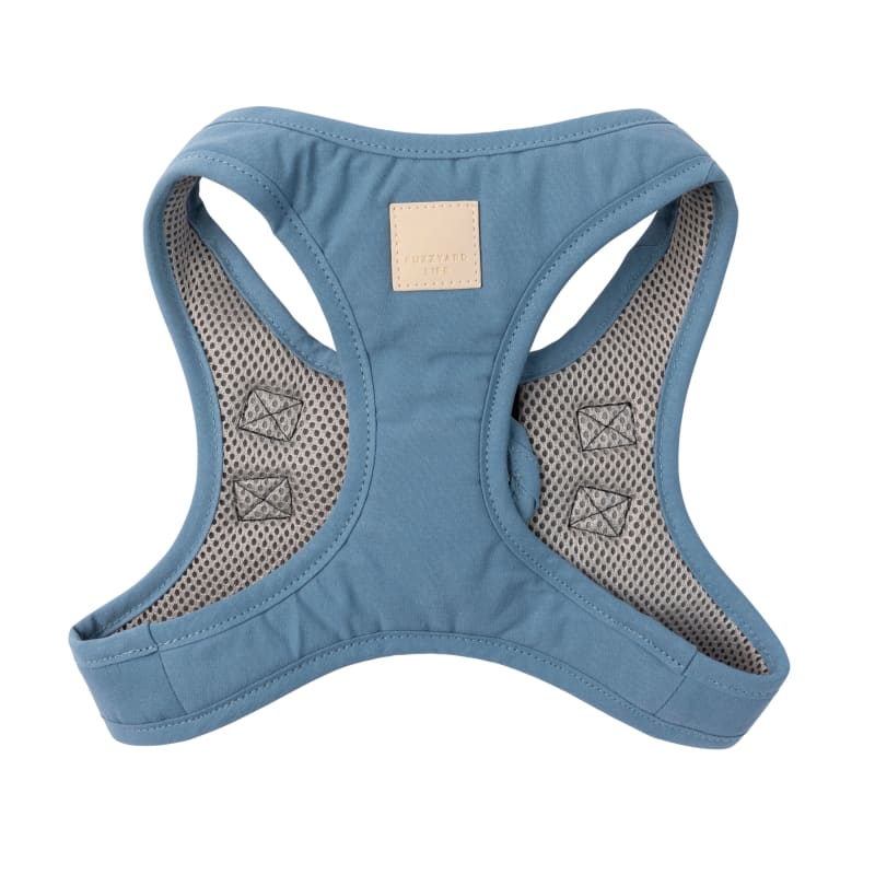 Fuzzyard Life Cotton French Blue Dog Step-In Harness - Adjustable & Comfortable for Small, Medium & Large Dogs (6 Sizes) | Perfect for Walks, Training & Outdoor Adventures