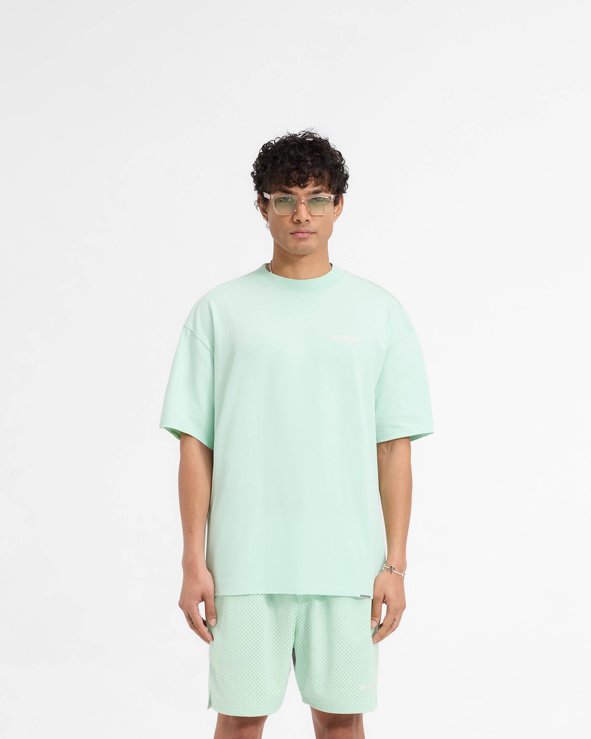 Represent Owners Club Graphic T-Shirt - Soft Cotton Crew Neck Tee for Men & Women - Pistachio Green Casual Streetwear - Perfect for Daily Wear, Gym, and Outings