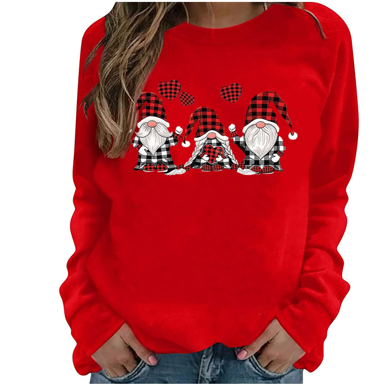 Posijego Women's Fall Winter Crewneck Sweatshirt - Casual Christmas Holiday Graphic Long Sleeve Pullover for Women - Cozy Lounge Wear & Seasonal Fashion Outfit