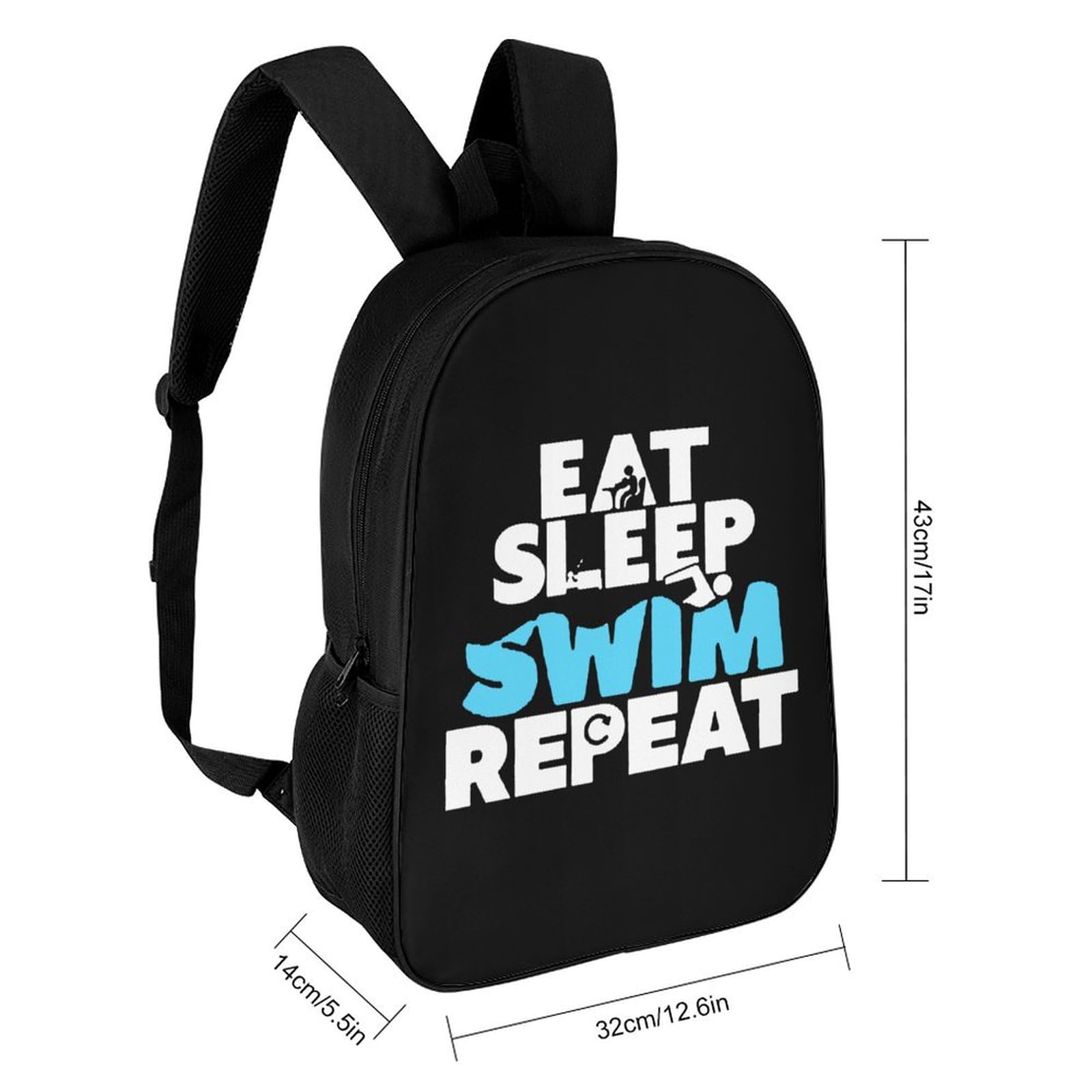 IOEDTHBJ 17 Inch Waterproof Swim Backpack - 3D Printed Laptop Backpack for Men & Women - Durable School & Travel Computer Bag - Perfect for Swimming, Gym, Beach & Outdoor Activities