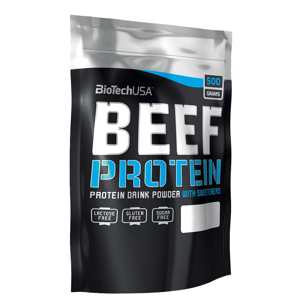 BioTechUSA Beef Protein Powder - Strawberry Flavor, 500g | High Protein Supplement for Muscle Recovery & Workout Performance | Ideal for Athletes, Bodybuilders & Fitness Enthusiasts