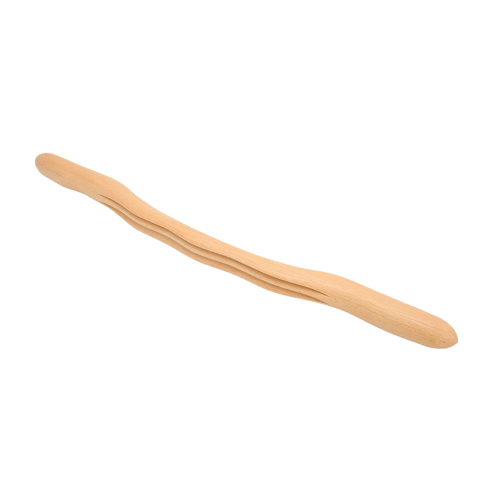 Ergonomic Wooden Massage Stick Roller - 3 Slots Pain Relief & Muscle Scraping Tool for Waist, Abdomen & Back | Portable Body Massager for Home, Gym & Travel