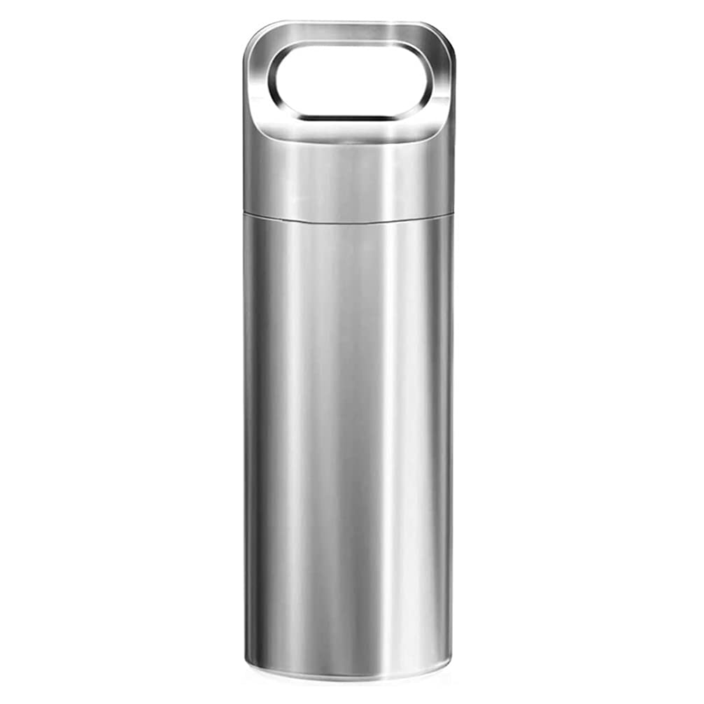 1pc Titanium Alloy Pill Box Keychain - Sealed Medicine Organizer with Reminder, Mini Travel Pill Case Holder for Daily Medication & On-the-Go Use (Perfect for Travel, Work, Gym & Outdoor Activities)