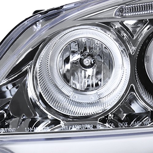 Spec-D Tuning 2LHP-CV01-TM Halo Chrome Clear LED Projector Headlights for Honda Civic - Upgrade Your Ride with Bright, Modern Lighting for Night Driving & Street Style