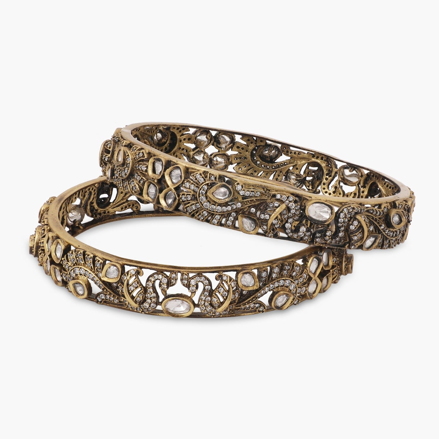 Rudra Nakshatra CZ Crystal Bangles for Women - Elegant Cubic Zirconia Bracelets for Party, Wedding & Festive Occasions