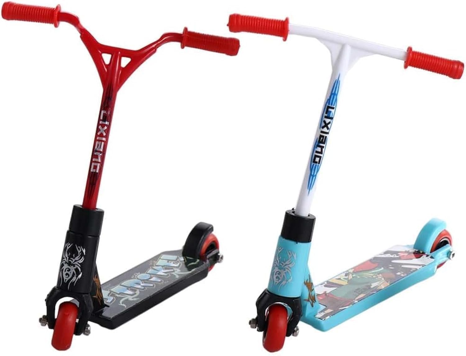 2Pcs Mini Finger Scooter Toys - Two Wheel Trick Scooters for Kids & Adults - Perfect for Party Favors, Birthday Gifts, Magic Kits & Juggling Sets - Fun Finger Training & Stress Relief Toy for Office, School & Home Entertainment