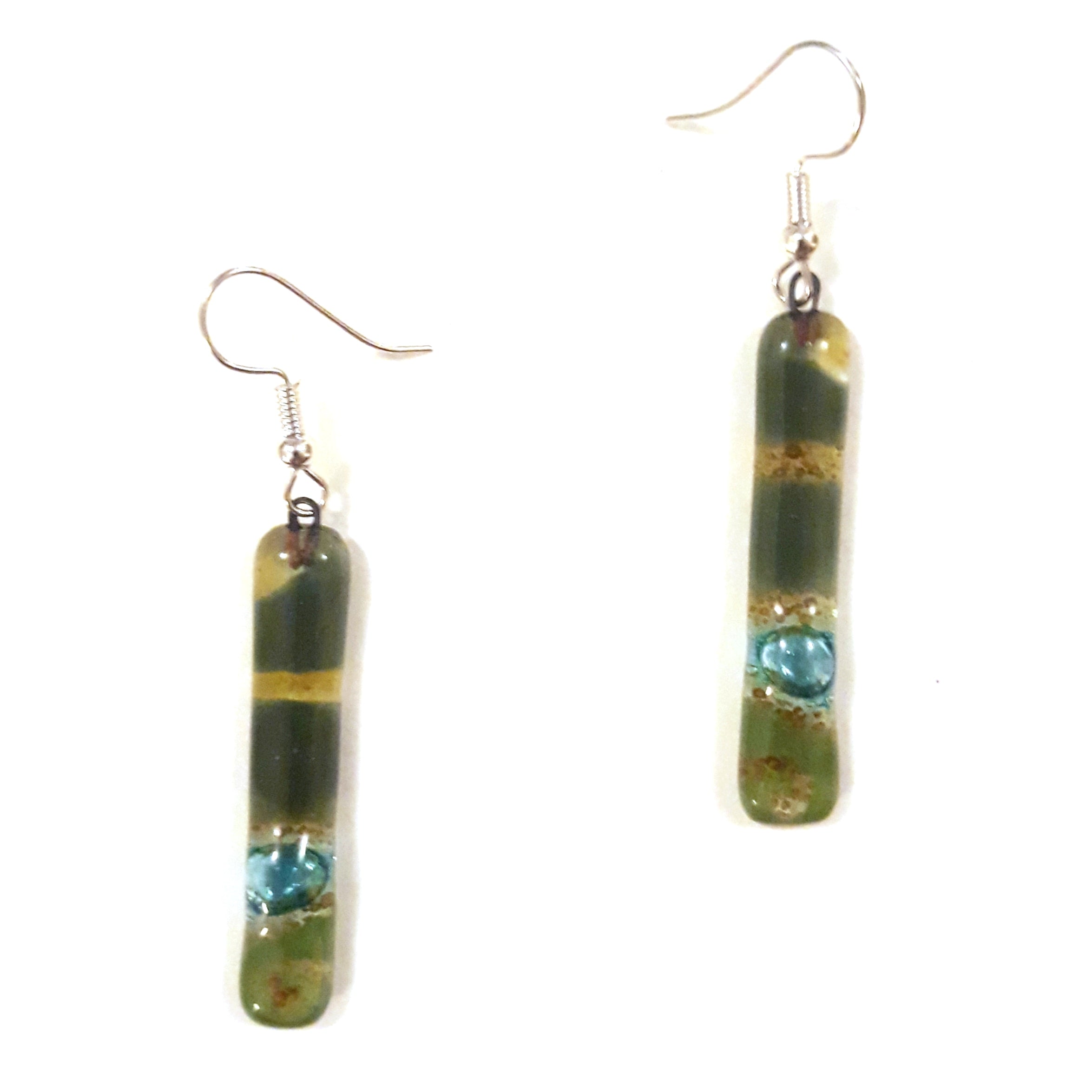 Elegant Glass Earrings with Long Stems - 11cm Dangle Earrings for Women | Perfect for Parties, Weddings & Special Occasions