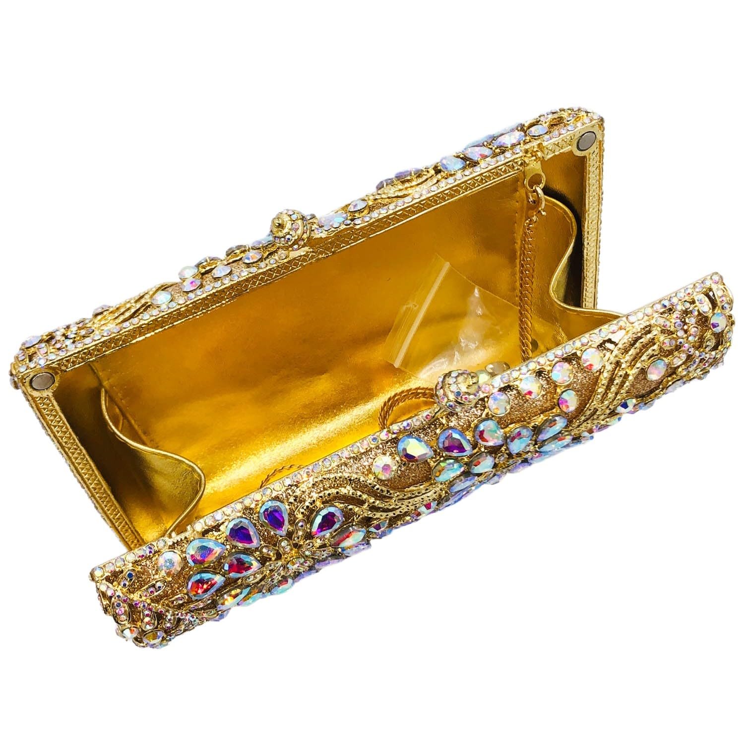 Elegant Crystal Rhinestone Clutch Purse for Women - Floral Beaded Evening Bag, Wedding Bridal Party Clutch, Mini Formal Handbag - Perfect for Prom, Gala, Cocktail Parties & Special Occasions
