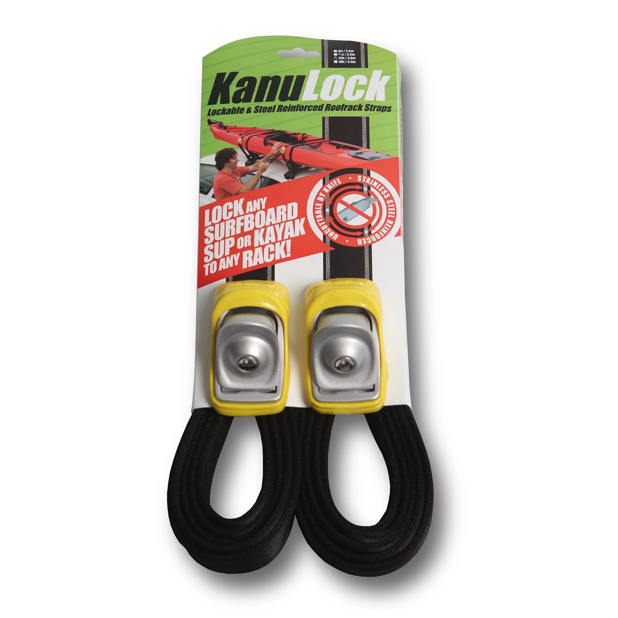 13ft Lockable Tie Down Straps with 4,000 lbs Capacity - Heavy Duty Ratchet Straps for Trucks, Motorcycles, Cargo & Outdoor Gear Securing