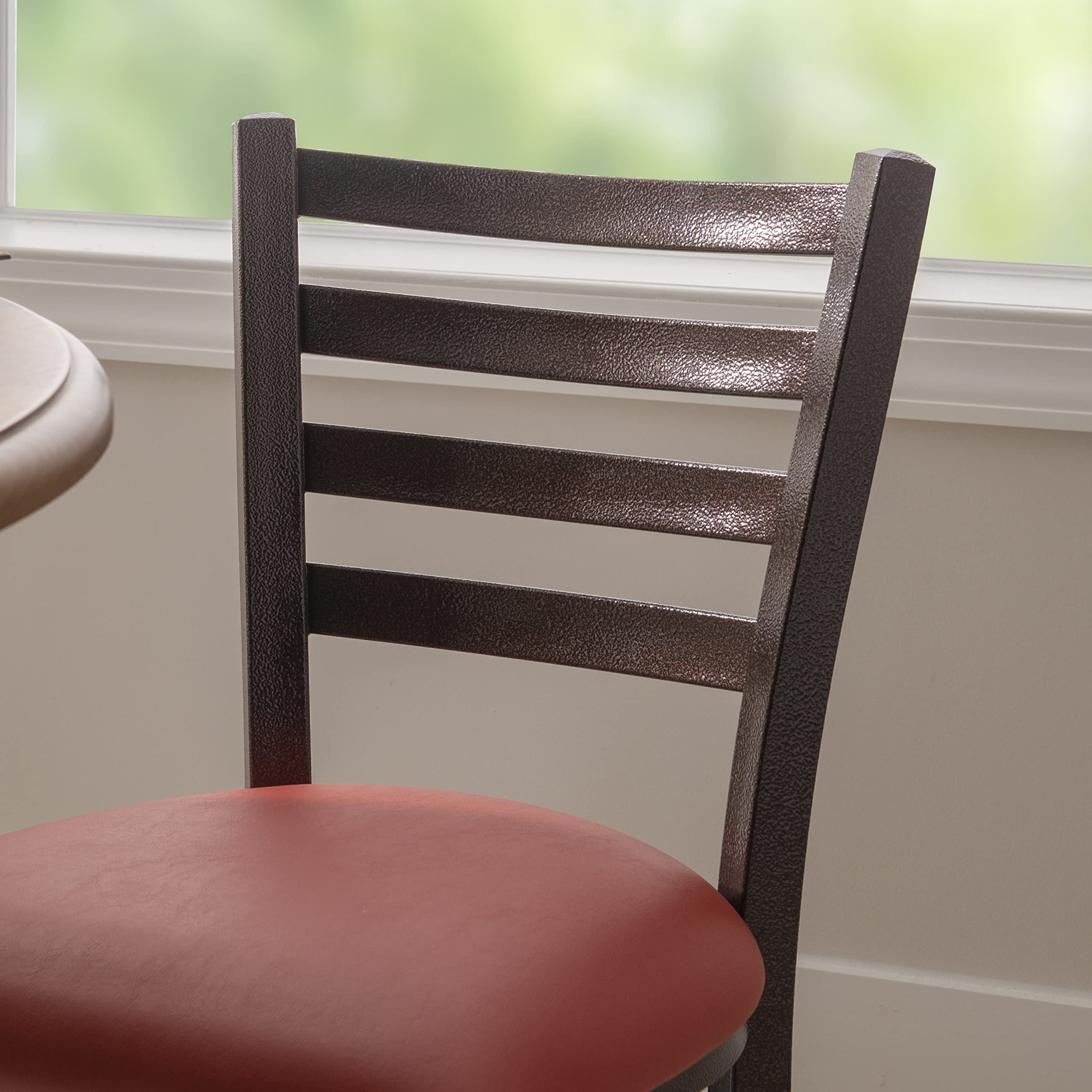 LINON Baxter Black/Red Metal Side Chair, Set of 2 - Modern Dining Chairs for Kitchen, Dining Room, Office & Outdoor Use - Durable Metal Frame & Comfortable Seating