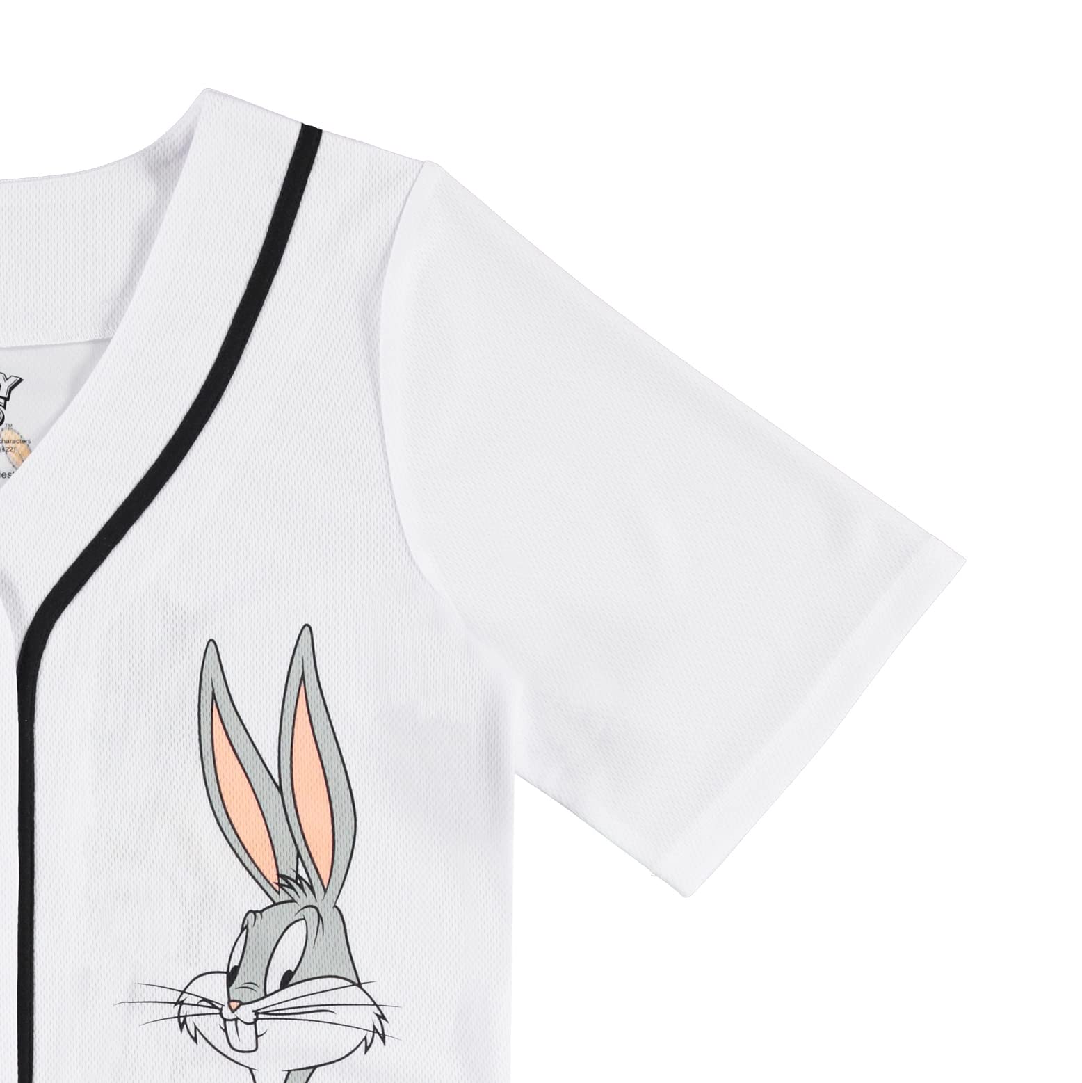 Looney Tunes Women's Baseball Jersey - Lola Bunny, Tweety, Bugs Bunny & Taz Graphic Button Down Mesh Shirt for Casual Wear & Sports Fans