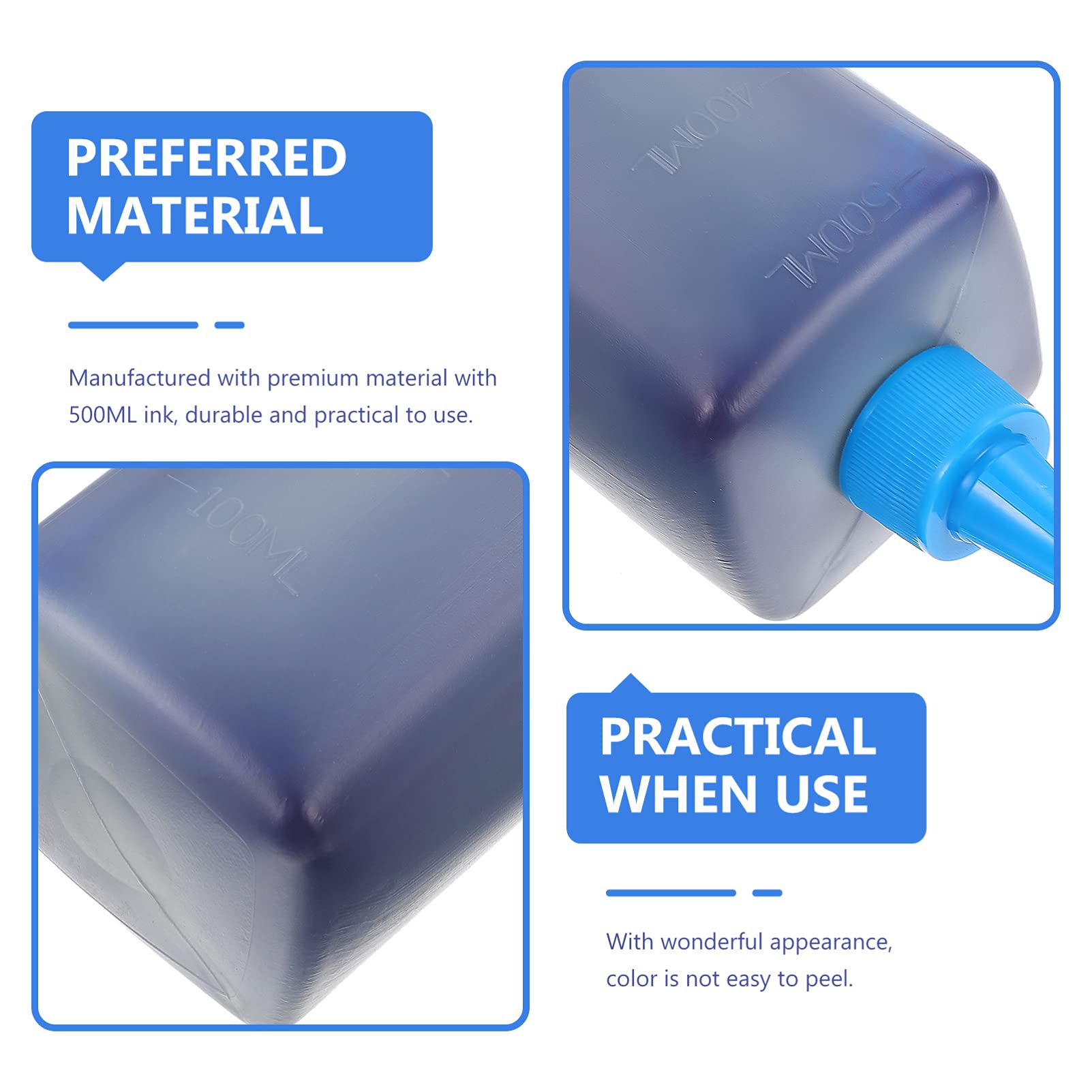 TOYANDONA Blue Whiteboard Marker Refill Ink - 500ML Bottle for Blackboard & Office Supplies - Ideal for Teachers, Students & Office Use