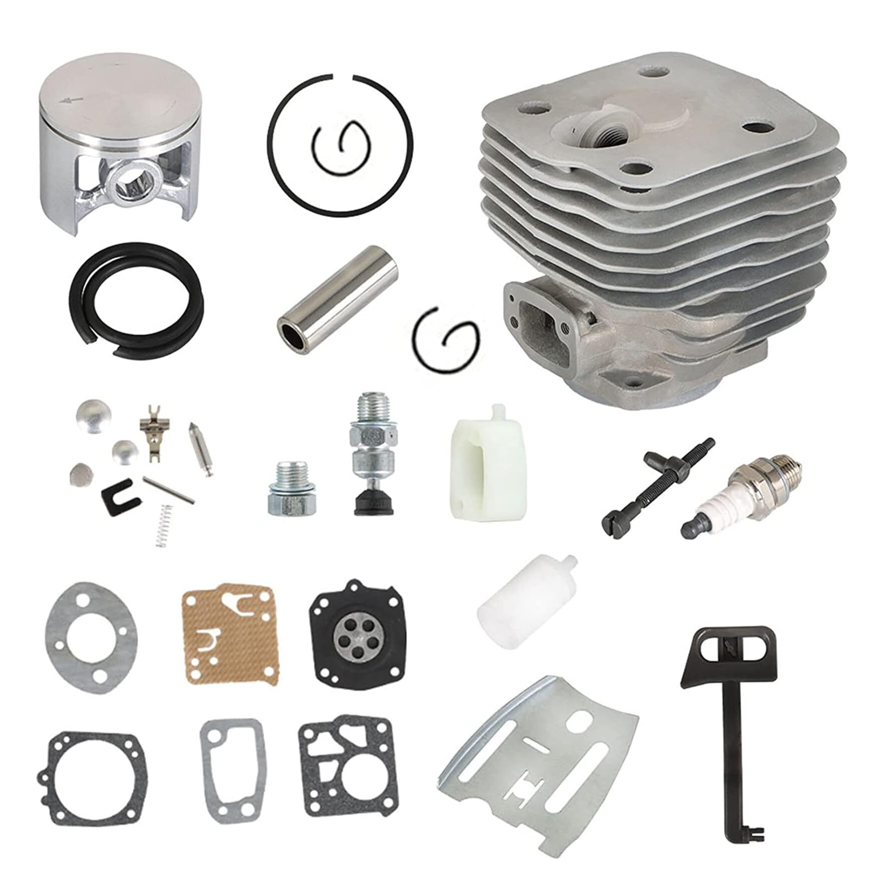 54mm 503506301 Cylinder Piston Carburetor Kit Replacement for Husqvarna 181 281 288 288XP Chainsaw - Compatible with Professional Logging & Wood Cutting Tools
