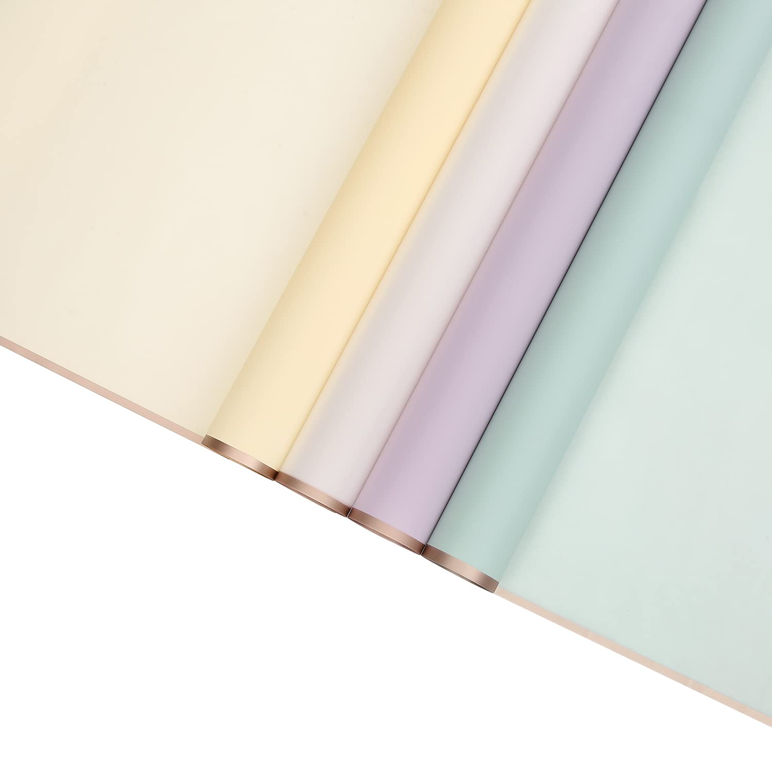 Frosted Translucent Gold Wrapping Paper - Waterproof Plastic Gift Wrap for Flowers, DIY Crafts, 20 Sheets 22.4x22.4 Inches - Perfect for Wedding Bouquets, Birthday Presents & Holiday Gift Packaging (Purple)