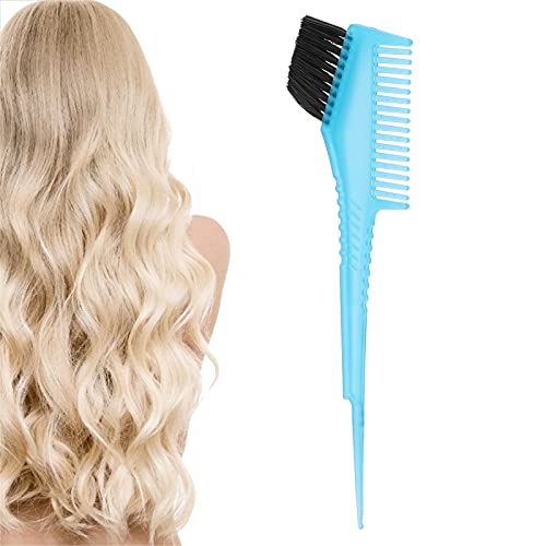 Professional Hair Bleach Brush for Salon & Home Use - Travel-Friendly Dyeing Brush & Comb Set (Blue) - Perfect for Hair Coloring, Highlights, and DIY Hair Treatments