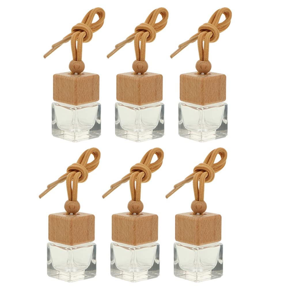 DOITOOL 6Pcs Empty Hanging Car Air Freshener Bottles - Essential Oil Diffuser & Aromatherapy Fragrance Pendants for Vehicles, Home & Office | Perfect for DIY Scented Oil Blends and Long-Lasting Freshness