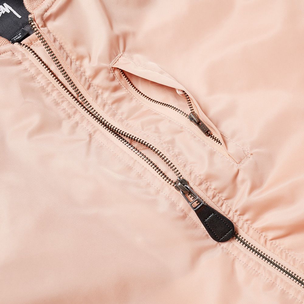 Stussy Flight Satin Bomber Jacket Peach 115329 - Stylish Men's & Women's Lightweight Jacket for Casual Wear & Street Fashion