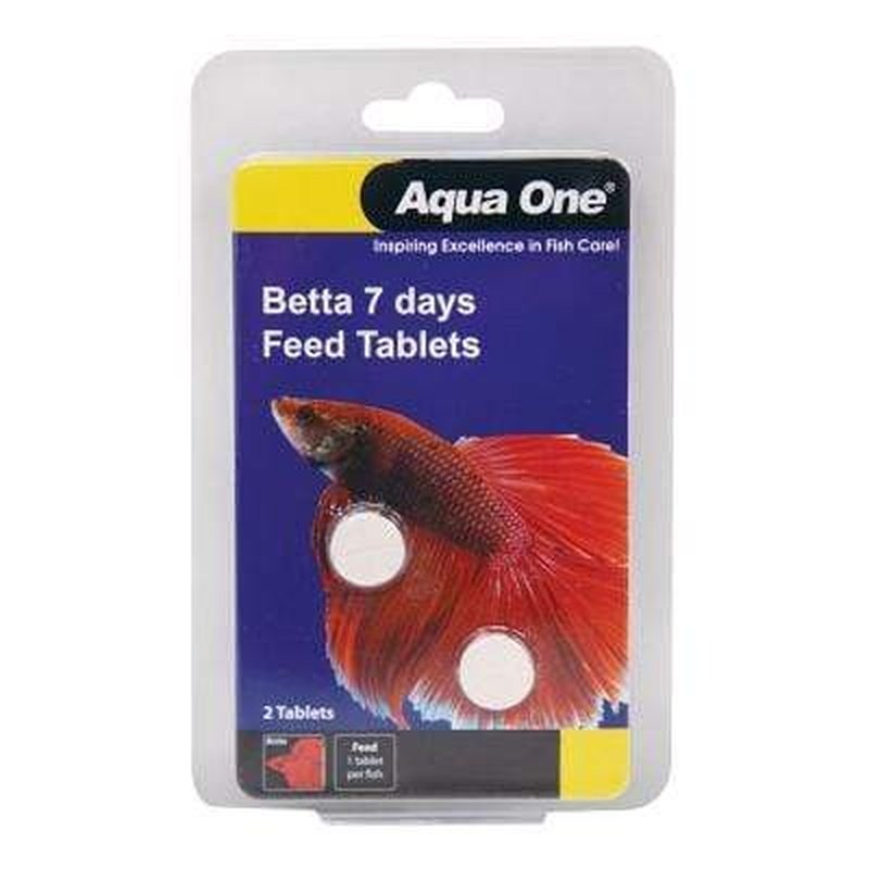 Aqua One Betta 7 Days Feed Tablets - 2 Pack Fish Food for Betta Fish | Perfect for Vacation & Weekend Feeding