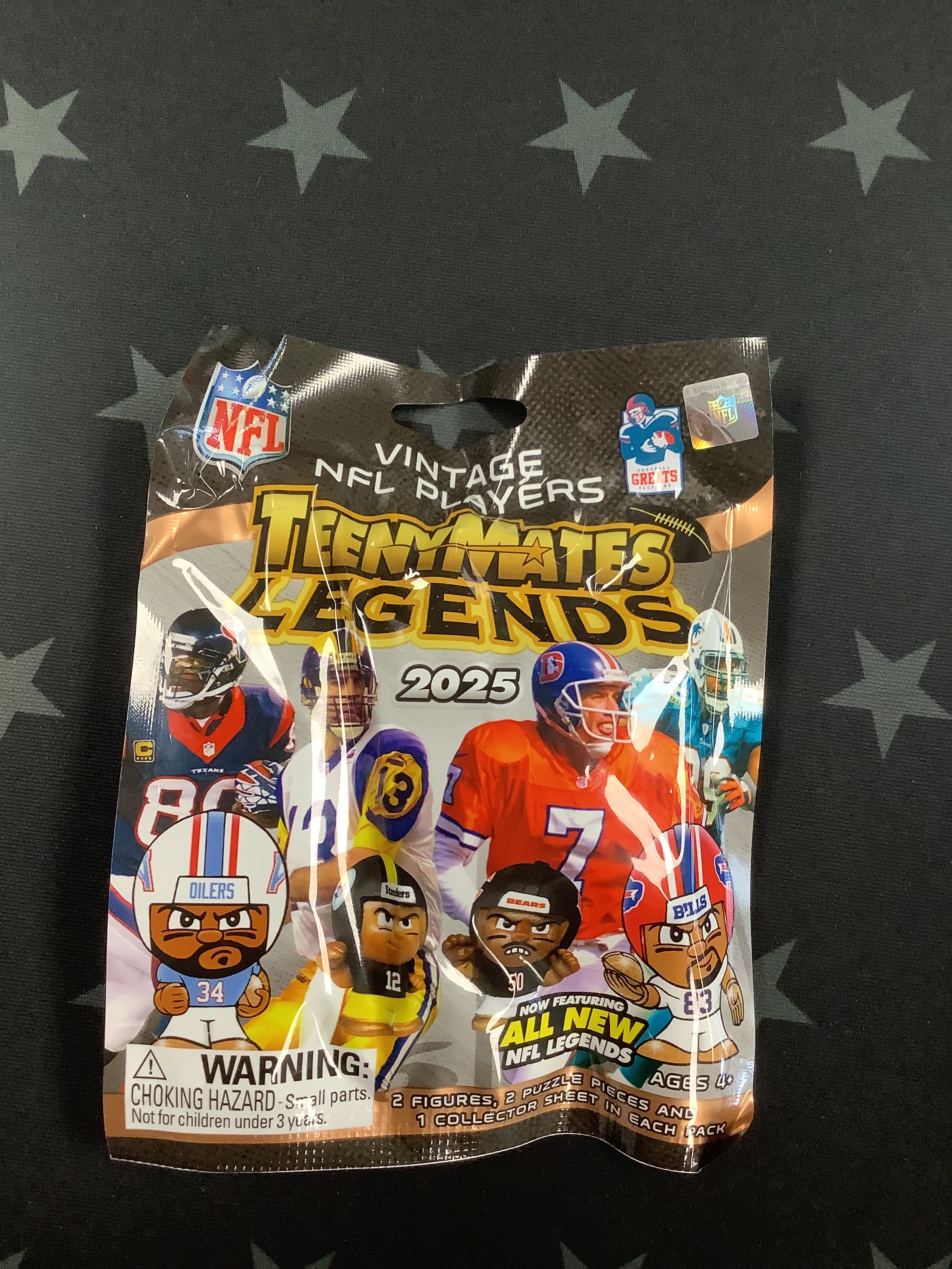 2025 TeenyMates Legends NFL Action Figures - Collectible Football Player Toys for Kids & Adults - Perfect for Game Day Decor, Sports Memorabilia Collection & Gift Giving