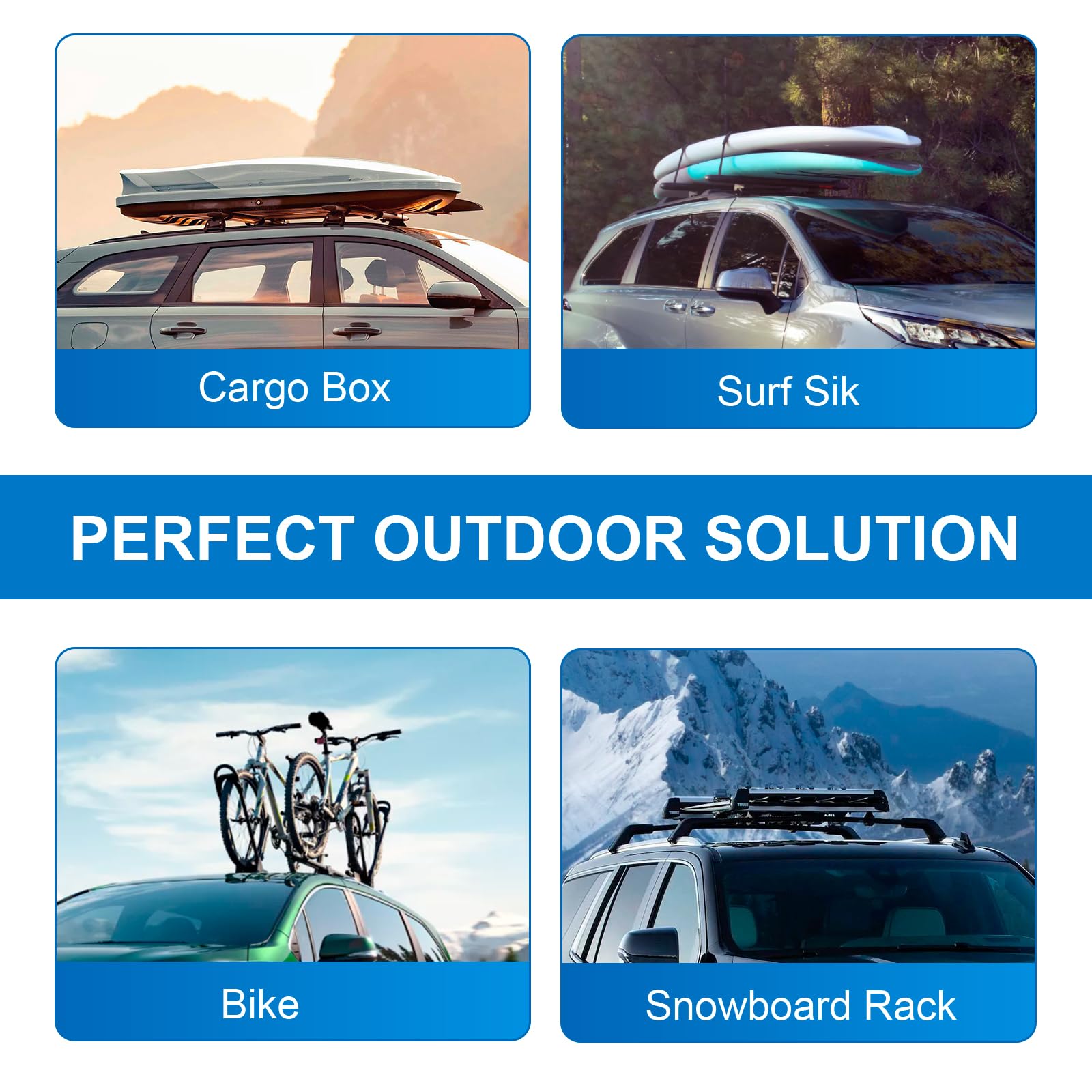 Heavy Duty Lockable Aluminum Roof Rack Cross Bars for Audi Q7 2016-2025 (with Side Rails) - 220lbs Capacity, Black Car Top Carrier for Luggage, Bikes & Outdoor Gear - Perfect for Road Trips, Camping & Adventure Travel