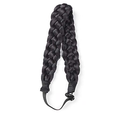 Natural Looking Synthetic Chunky Hair Braid Headband - 5 Strands Elastic Braid Hairpiece for Women & Girls | Perfect for Cosplay, Parties & Everyday Beauty Accessories