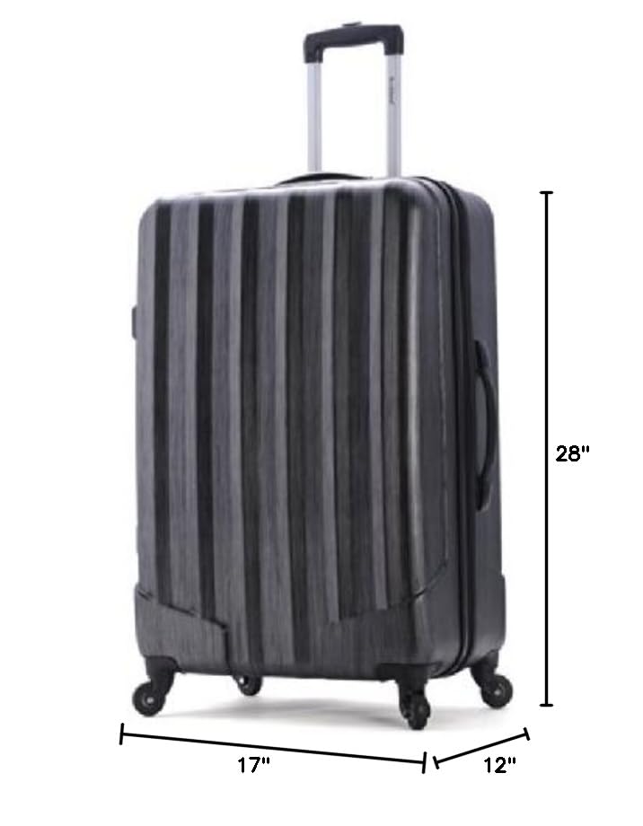 Rockland Santa Fe Hardside Spinner Wheel Luggage Set - 3-Piece (20/24/28 Inch) Carbon Fiber Suitcase for Travel, Carry-On & Checked Baggage - Perfect for Business Trips, Vacations & Family Holidays