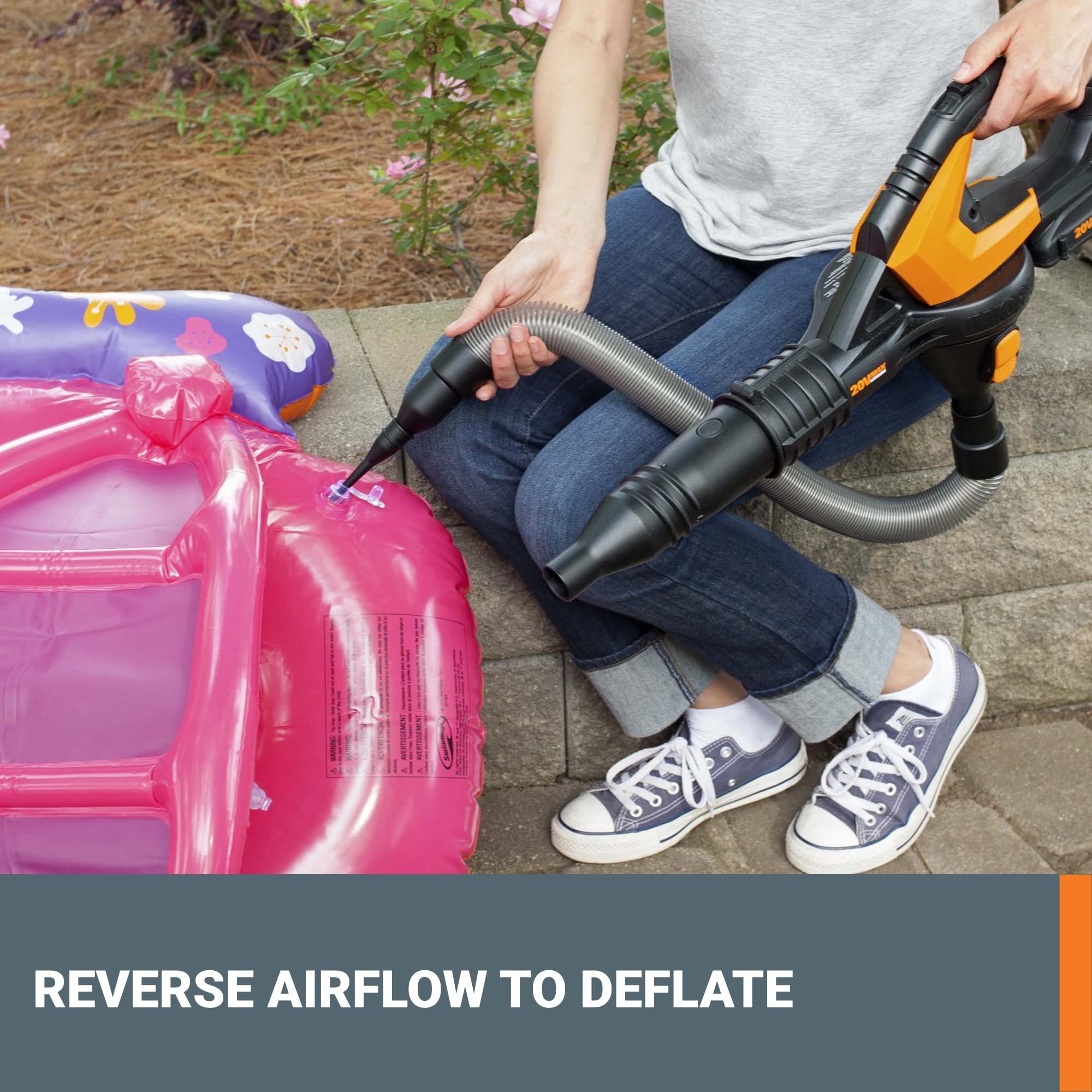 WORX 20V Cordless Leaf Blower WG545.1 - 120 MPH High Speed Airflow, Long Nozzle for Tight Spaces, 9 Attachments Included with Battery & Charger - Perfect for Yard Cleaning, Patio Maintenance, and Indoor Dust Removal