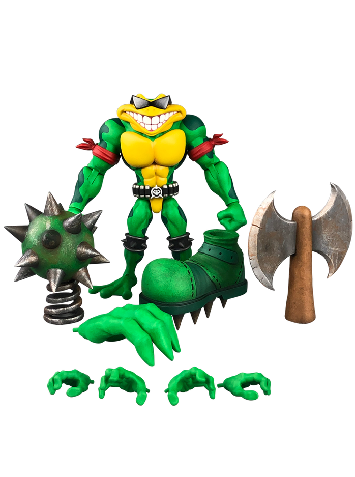 Battletoads Rash Action Figure with Original Box - 6-Inch Collectible Toy for Gamers & Fans | Perfect for Display, Gifts, and Nostalgic Gaming Decor