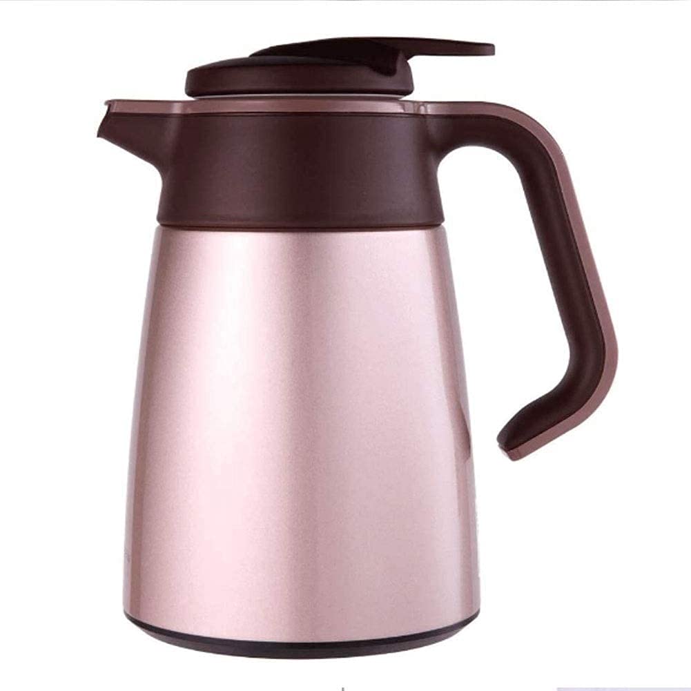 Premium Stainless Steel Thermal Carafe - 34oz Vacuum Insulated Coffee Pot for Hot & Cold Beverages, Juice, Milk, Tea - Double Wall Insulation, 304 Stainless Steel, Rose Gold - Perfect for Home, Office, Camping & Travel