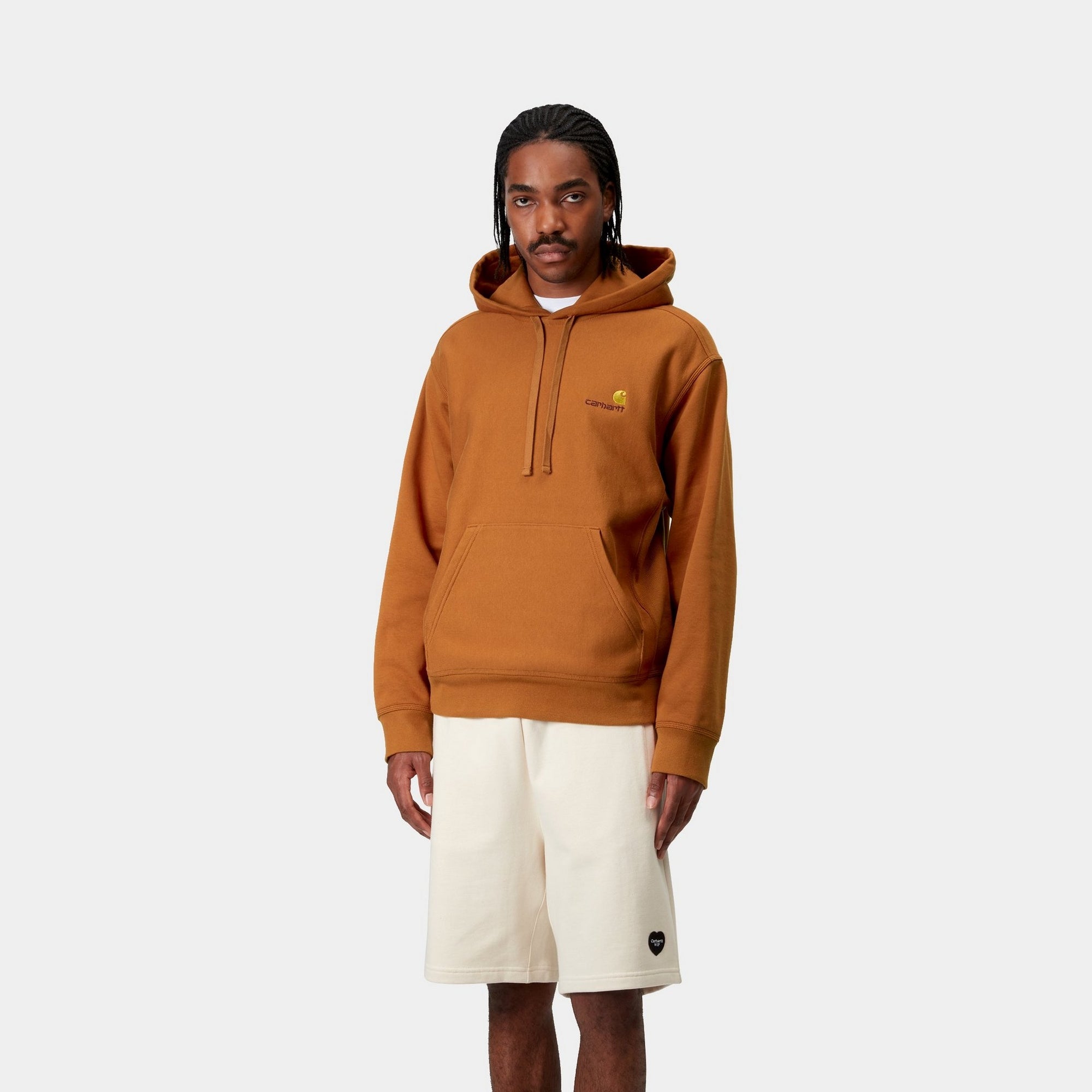 American Script Hooded Sweatshirt for Men & Women - Cozy Pullover Fleece Hoodie in Sienna | Perfect for Casual Wear, Gym, and Outdoor Activities
